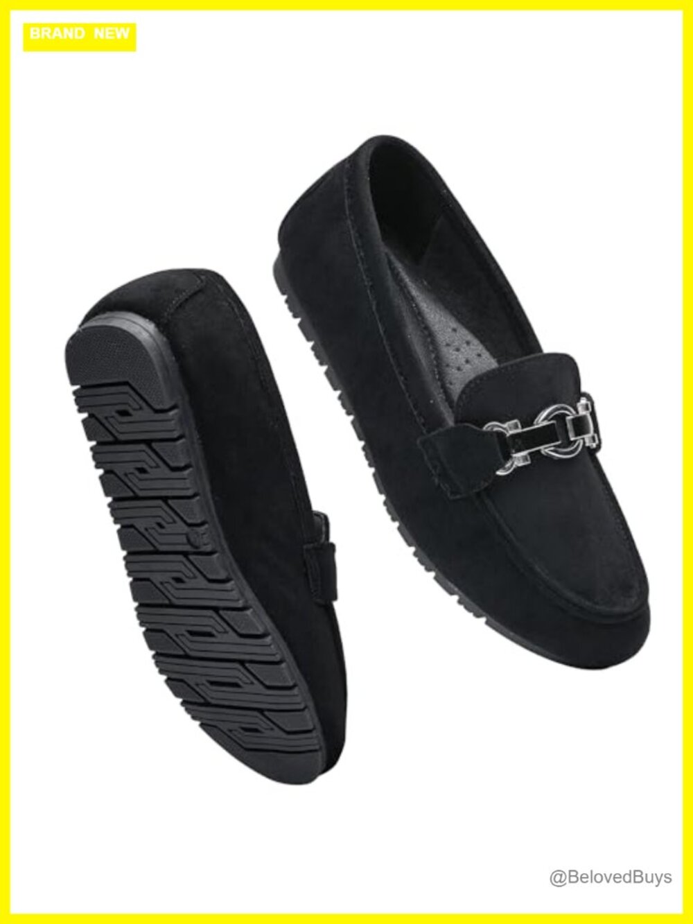 Womens Wide Comfort Casual Work Loafers Slip On Flats Shoes